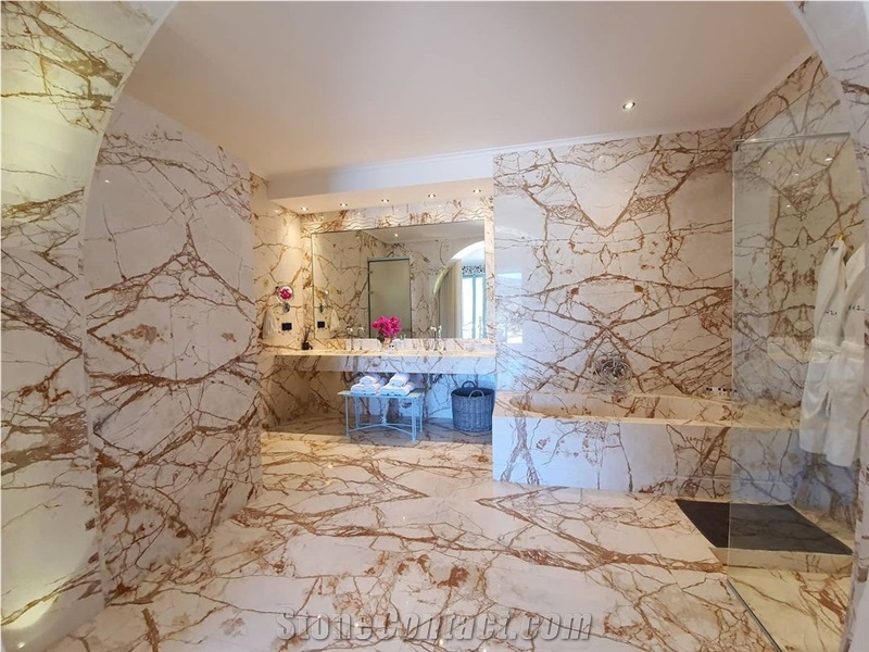 Ellikon Red Vein Marble Bathroom Design Project