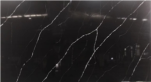 New Calacatta Black Quartz Stone Slabs And Tiles