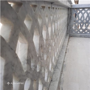 Statuario Carrara Marble Balcony Fence And Handrails