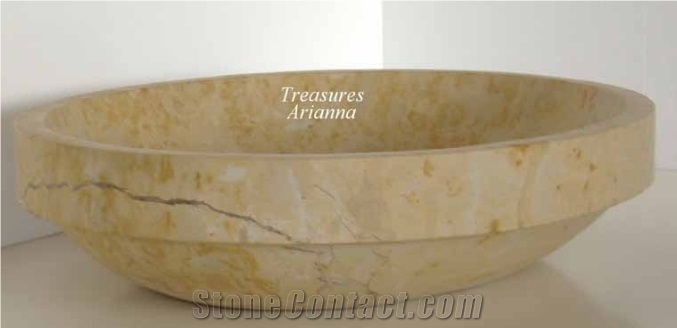 Beige Marble Freestanding  Bath Tub Stone Bathtub Top