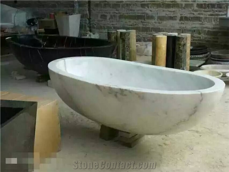 Cheap Free Standing White Marble Stone Bathroom Bath Tubs