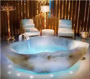 China Beige Natural Sandstone Solid Bathtub