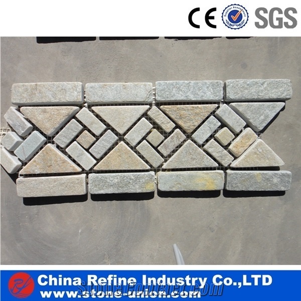 China Multicolor Quartzite Polished Pebble Stone On Net