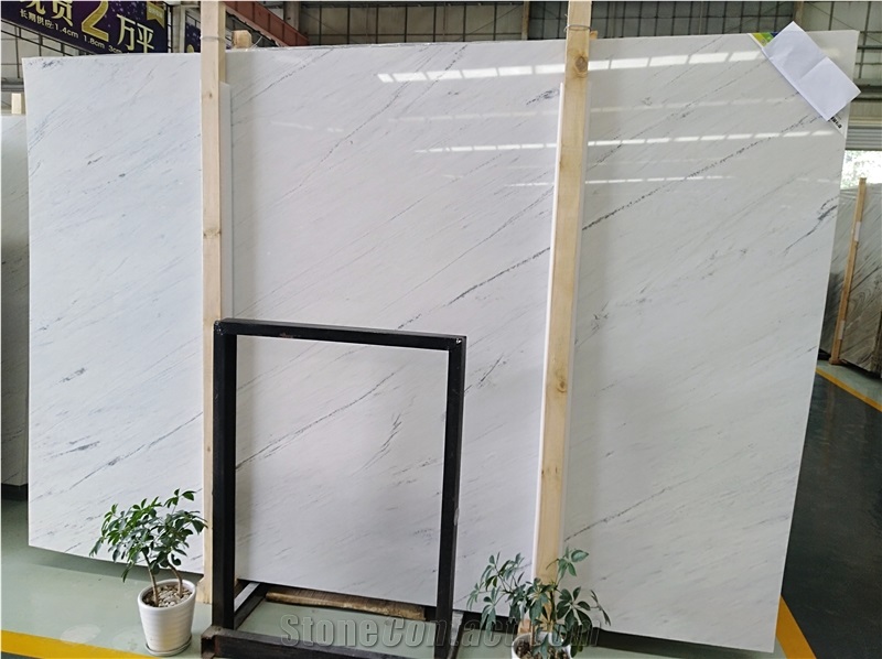 Chinese Luxury Pure White Marble Polished Tile Slab