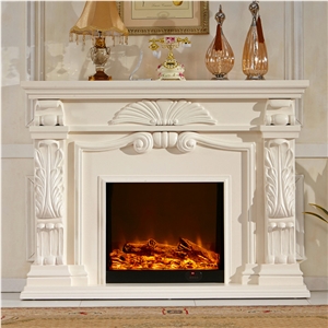 Custom Indoor Stone Carved Marble Fireplace On Sale