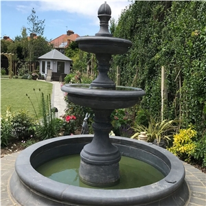 Decorative Grey Honed Marble Garden Water Fountain