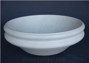 Elegance Wash Basin White Marble Bathroom Sink &Wash Basin