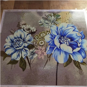Flower Marble Art Tile Waterjet Stone Mosaic