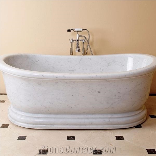 Freestanding Marble Bathroom Deep Oval Design Bath Tub
