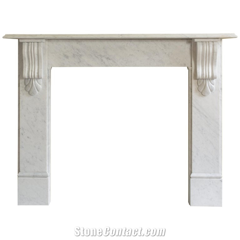 Hand Carved  Stone  Column Marble  Fireplace Surround