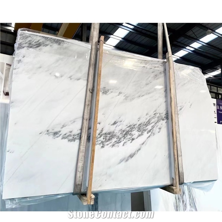Landscape Painting  White Marble Slabs Tiles