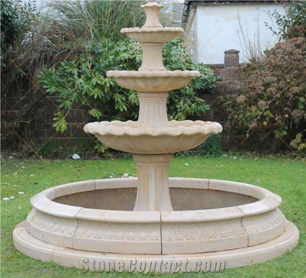Landscaping Carved White Marble Stone Lion Fountain For Sale