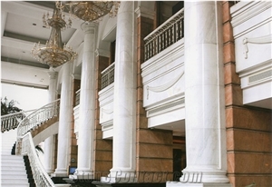 Marble Interior Decorative Roman White Marble Columns Pillar