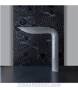 Marble Pedestal Sink Freestanding Wash Basin For Hotel Sink