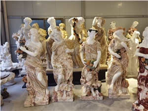 Mixed Color Marble Classic Greek Marble Statue Four Seasons