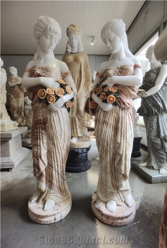 Mixed Color Marble Classic Greek Marble Statue Four Seasons