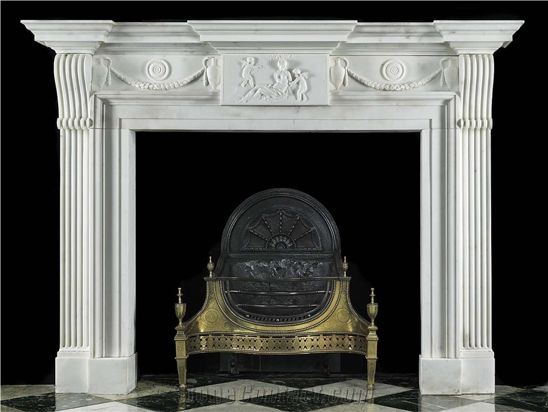 Modern Large Marble Stone Fireplace Sculpture On Sales