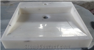 New Style Table Top White Marble Bathroom Sink Washbasin