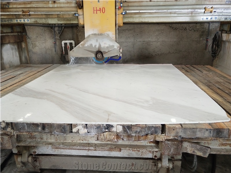 Polished Of Volakas White Book Match Marble Slabs And Tiles