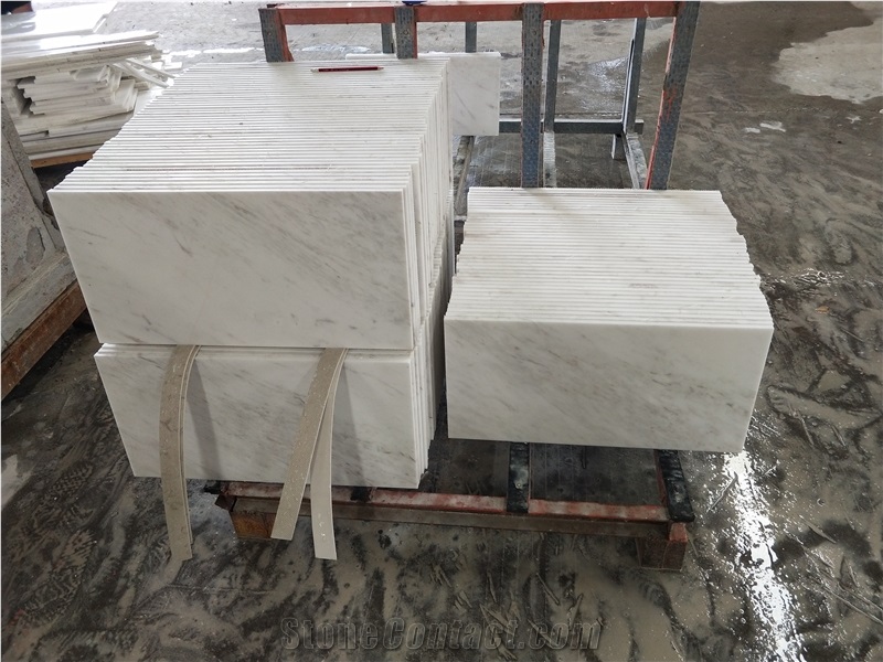 Polished Of Volakas White Book Match Marble Slabs And Tiles