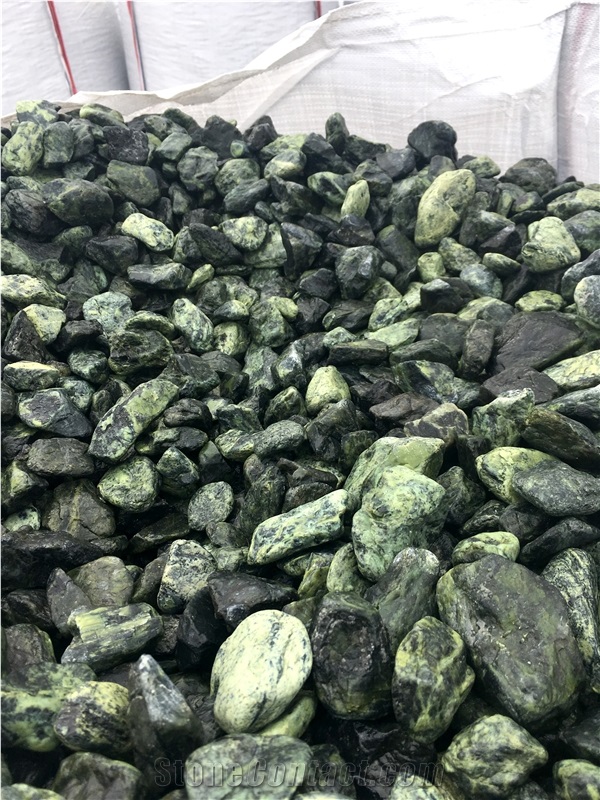 Verde Royal Marble Pebbles- Green Marble Pebble Stone
