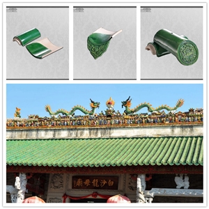 Chinese Green Glazed  Roof Tiles For Temple Buildings- Chinese Style Roofing