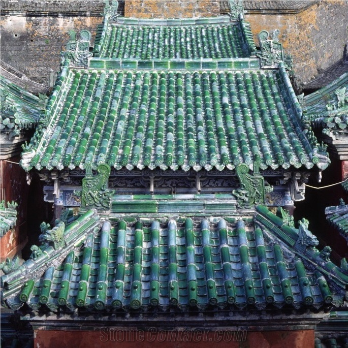 Chinese Green Glazed  Roof Tiles For Temple Buildings- Chinese Style Roofing