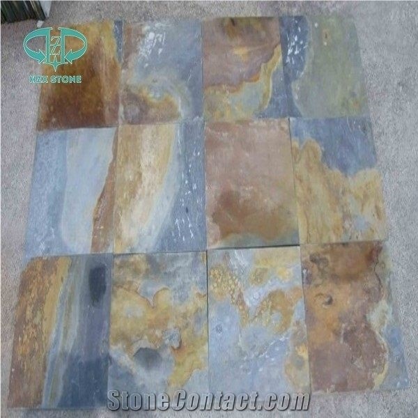 Multicolor Slate,Slate Tile,Slate Pattern,Yellow Rusty Slate