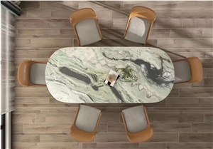 Cloudy Jade Marble Table Tops