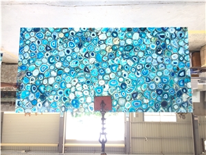 Blue Agate Semiprecious Stone Slabs Green Purple Multicolor