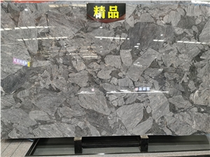 Diamond Golden Marble Big Diamond Black Stone Slabs