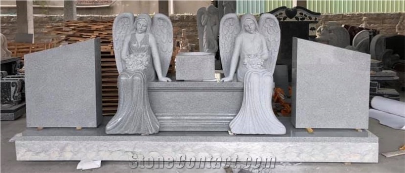 Double Angel Monument, Angel Monument, Upright Tombstone