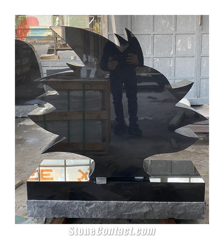 Modern Unique Design Black Granite Headstone Prices For Sale