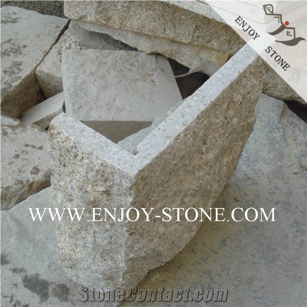 G682 Rustic Yellow Granite Natural Split  Corner Wall Stone