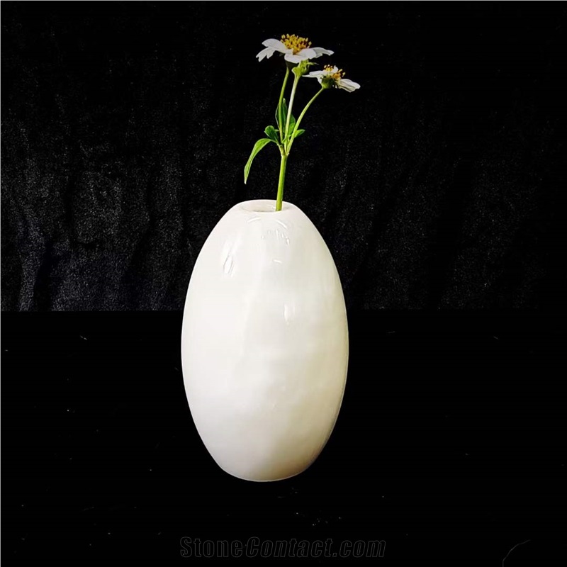 Natural White Onyx Vase