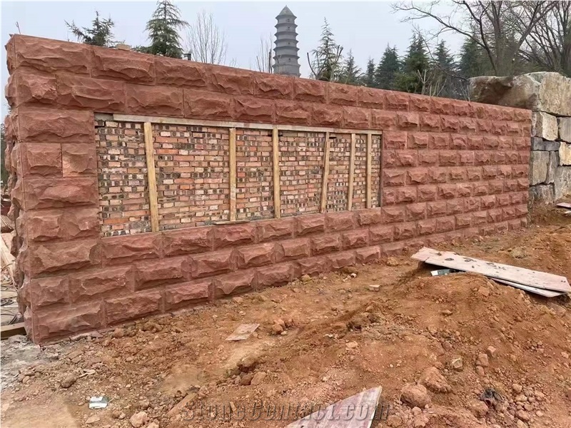 Red Sandstone Split Wall Stone