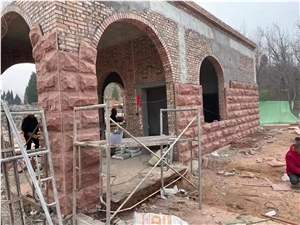 Red Sandstone Split Wall Stone