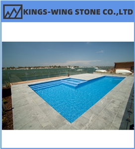 Blue Sky Grey Granite Pool Pavers Bullnose Flamed Tile
