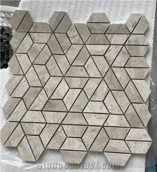 Ivory Mosaic Tiles Renovate House Bathroom Decor Pattern