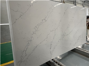 New White Calacatta Quartz Stone Slab Engineered-Stone White