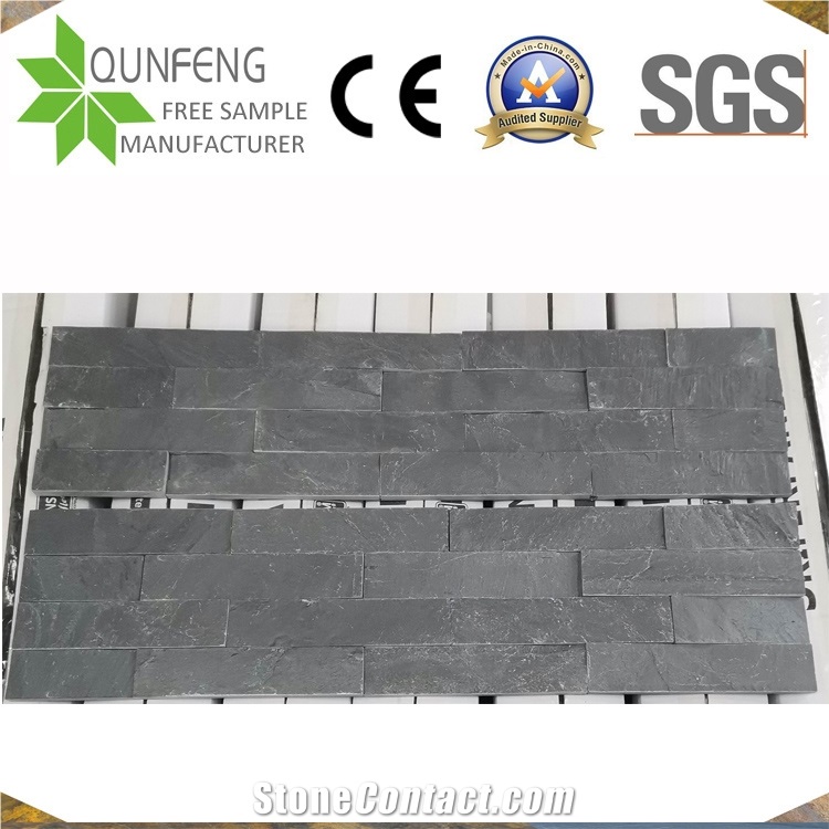 China Natural Black Split Face Slate Cheap Cultured Stone
