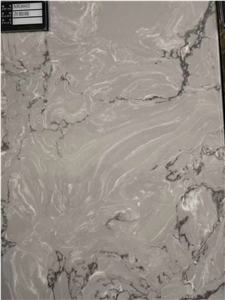 Delicate Colors Spider Grey Glossy Quartz Slab