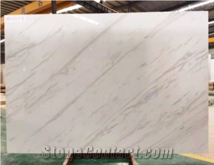 Elegant Sharp Statuario White Artificial Marble Slab