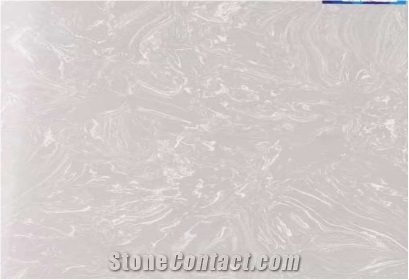 Glacier White Jade Quartz Stone For Kitchen Countertop Slab