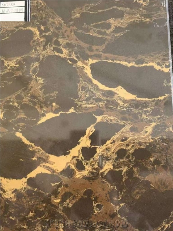 Good Quality Emperador Gold Artificial Stone Slab & Tile