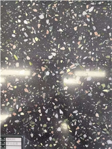 Good Quality Manny Black Quartz Stone Slab