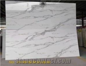 Good Quality New Statuario White Artificial Marble Slab