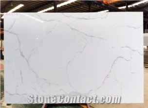 Highly Polished Statuario White Customized Artificial Slab