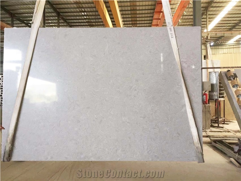 Hot Sales Hermes Grey Engineered Stone Polished Slab