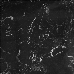 Quartz Stone Flooring Berry Black Polished Slab